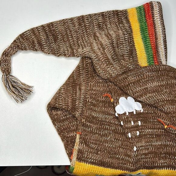 Alpaca Handmade Hooded Sweater Nature Animal Unisex Sz 8 - Picture 7 of 9